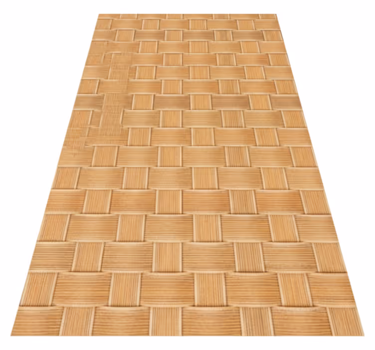 Vinyl tapijt met textuur natuurlijk rieten gridpatroon - TenStickers