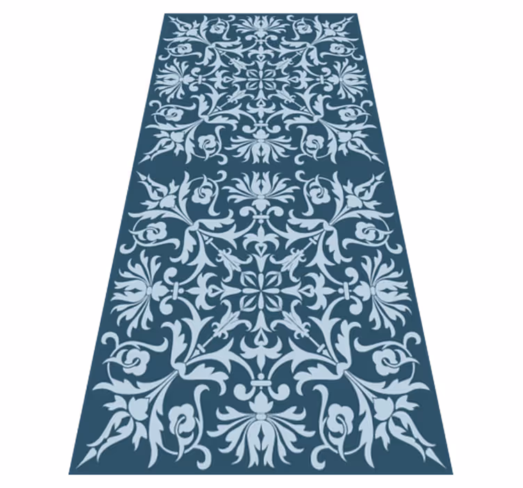 Vinyl tapijt antiek frans provinciaal blauw patroon - TenStickers