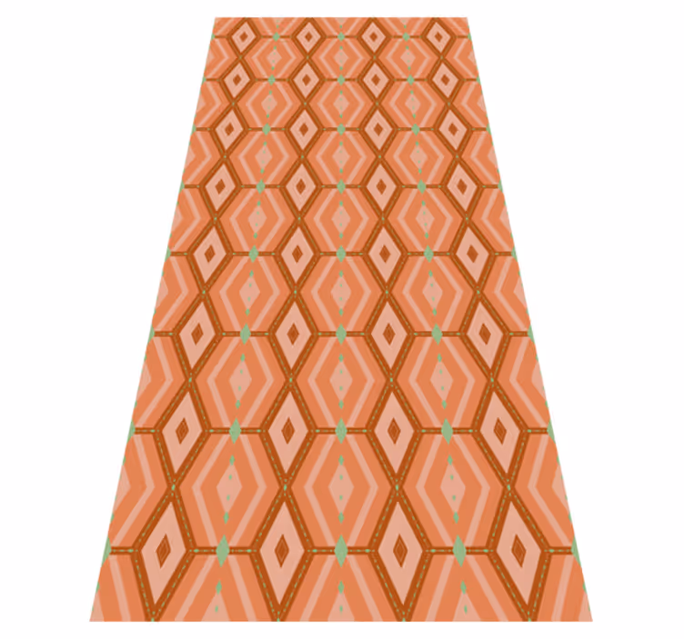 Vinyl tapijt antiek 30s herfsttinten geometrisch - TenStickers