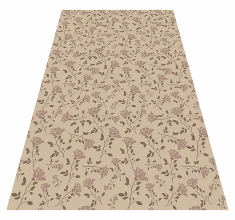 Vinyl tapijt antiek bruin vintage rozenpatroon - TenStickers