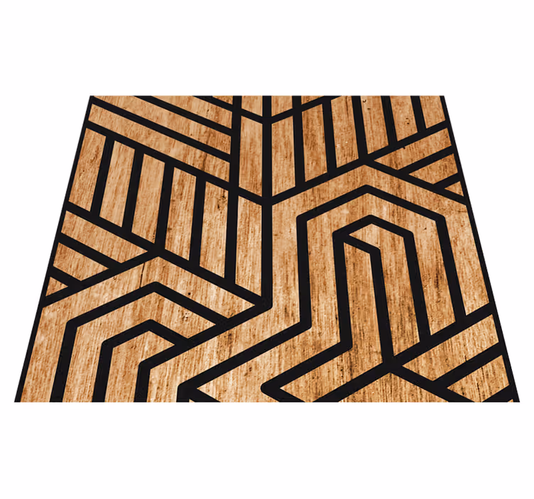 Vinyl tapijt met textuur houten geometrie - TenStickers