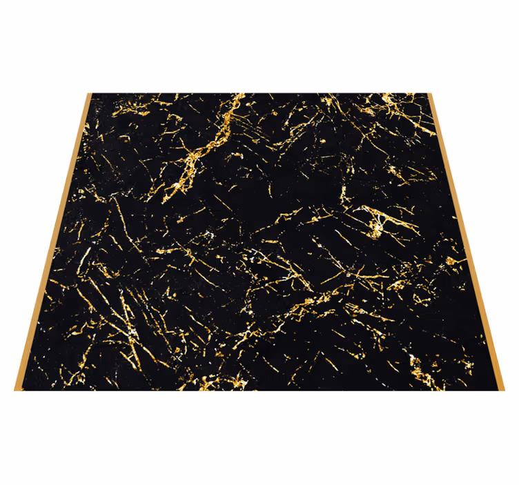 Vinyl tapijt met textuur zwarte en gouden marmerlook - TenStickers
