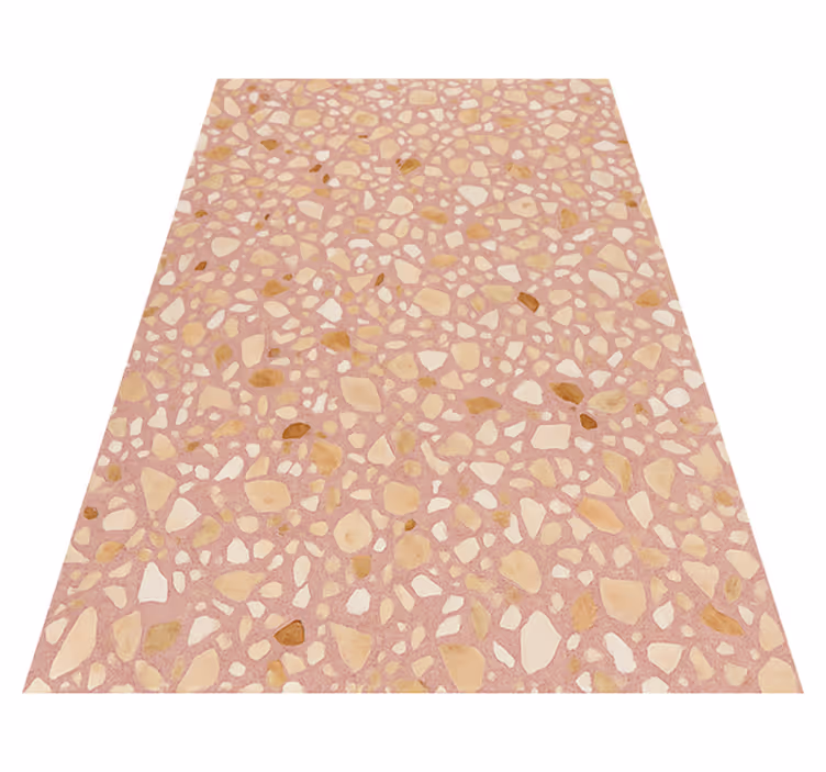Vinyl tapijt met textuur rose earth terrazzo - TenStickers
