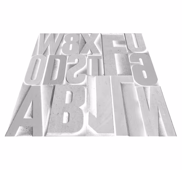 Vinyl tapijt zinnen en teksten 3d grijze letters - TenStickers