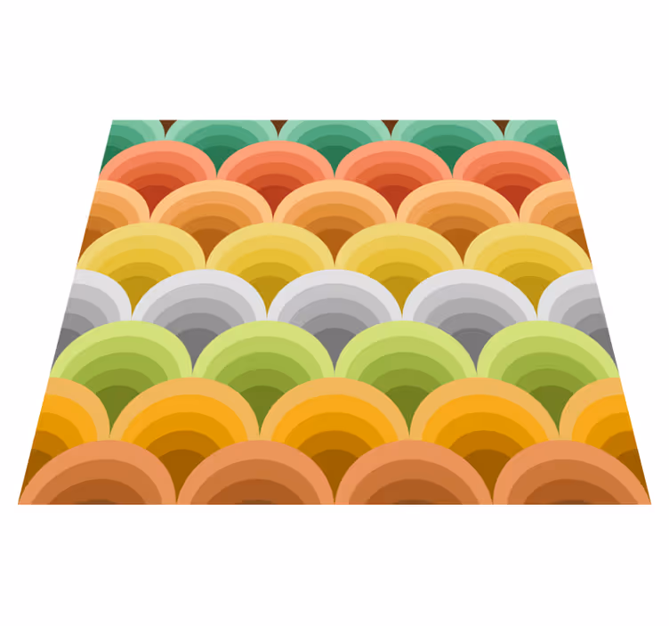 Vinyl tapijt antiek vintage met oranje cirkels - TenStickers