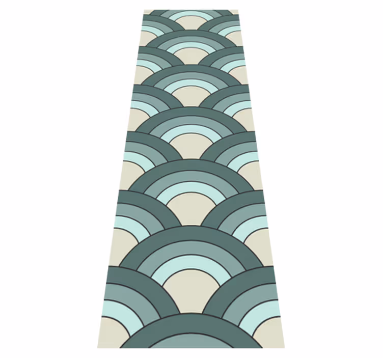 Vinyl tapijt antiek met blauw geschakeerd schubbenpatroon - TenStickers