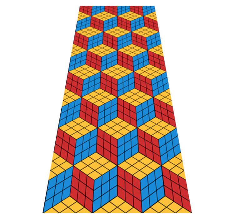 Vinyl tapijt antiek rubik kubus origineel patroon - TenStickers