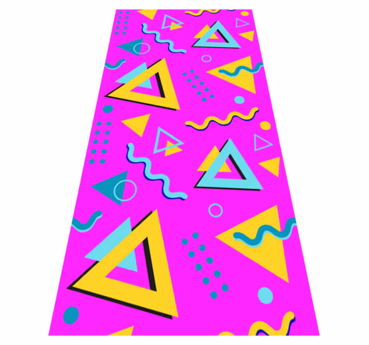 Vinyl tapijt antiek memphis retro 80 geometrische vormen - TenStickers
