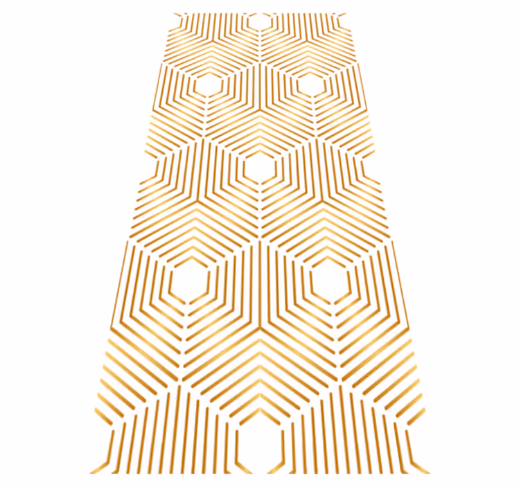 Vinyl tapijt antiek gouden vierkanten kunststijl - TenStickers