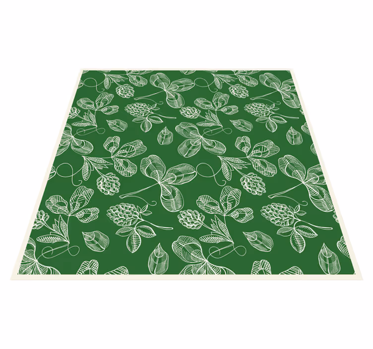 Vinyl tapijt antiek groen magnolia takkenpatroon - TenStickers