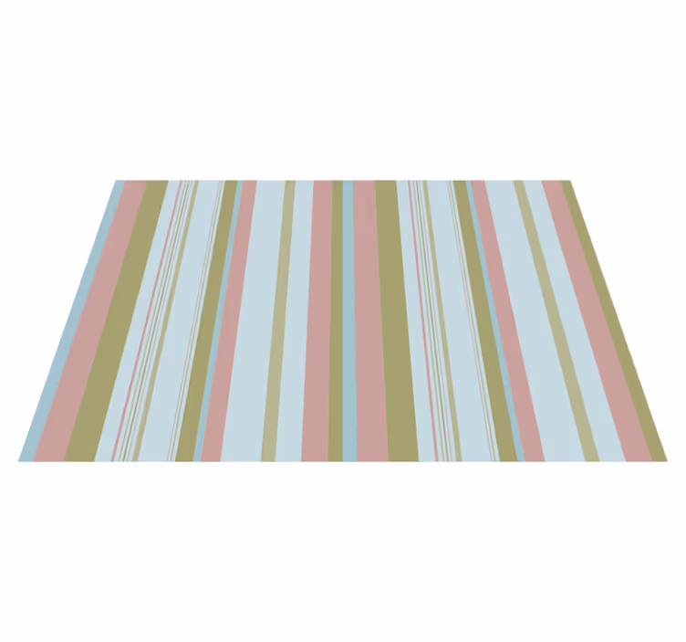 Vinyl tapijt antiek blauwe en groene jaren 80 strepen - TenStickers