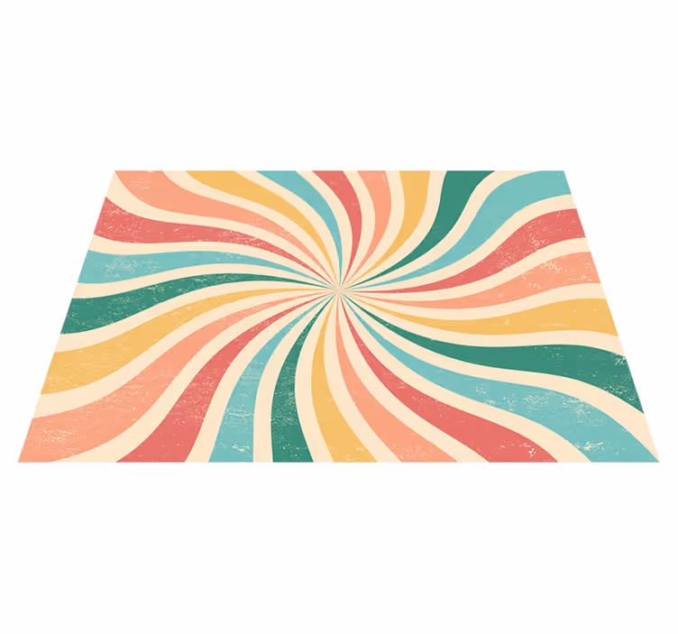 Vinyl tapijt antiek kleurrijke grunge retro burst - TenStickers