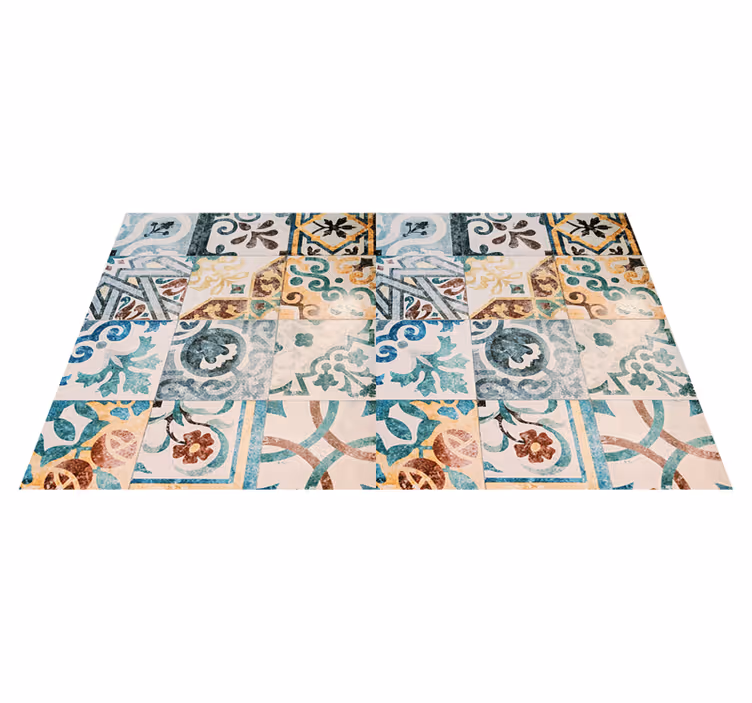 Vinyl tapijt antiek retro stijl mozaïekpatroon - TenStickers