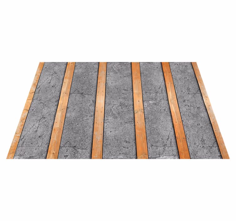 Vinyl tapijt met textuur houten planken op beton - TenStickers