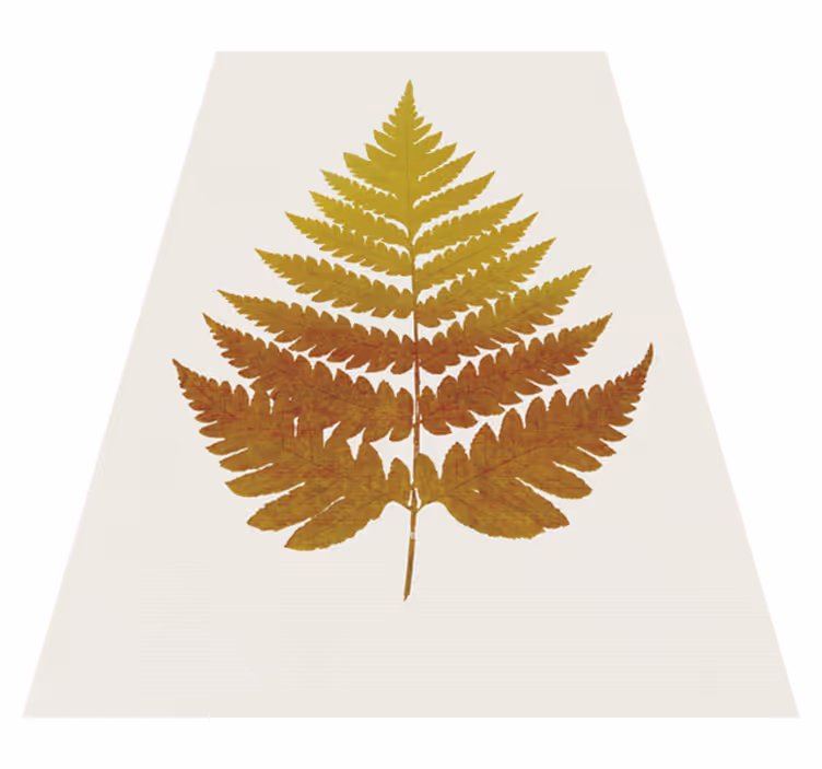 Vinyl tapijt bloemen en planten gouden varenblad - TenStickers