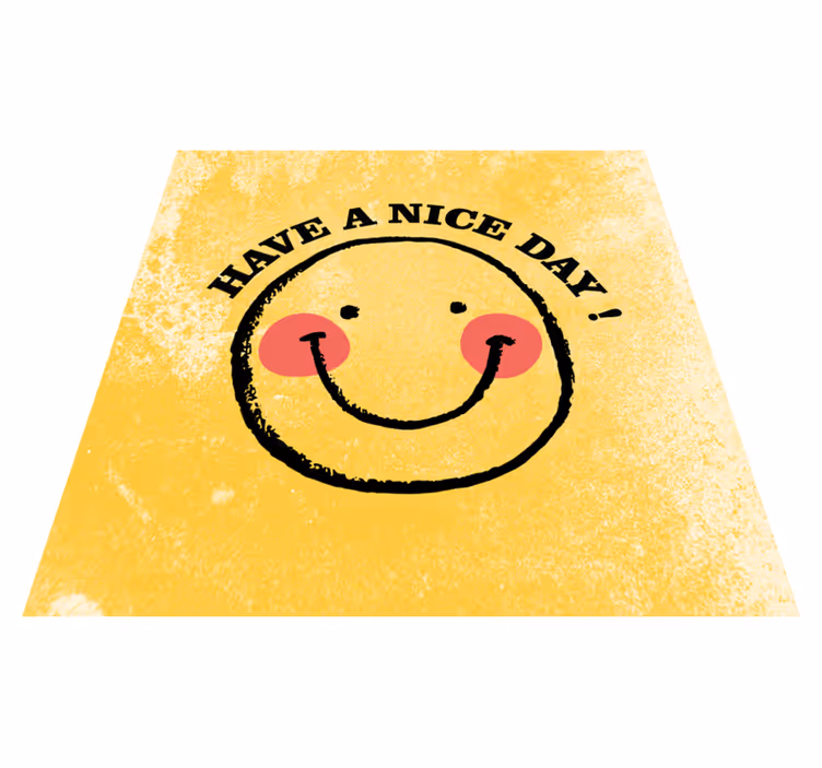Vinyl tapijt zinnen en teksten vrolijke smiley design - TenStickers