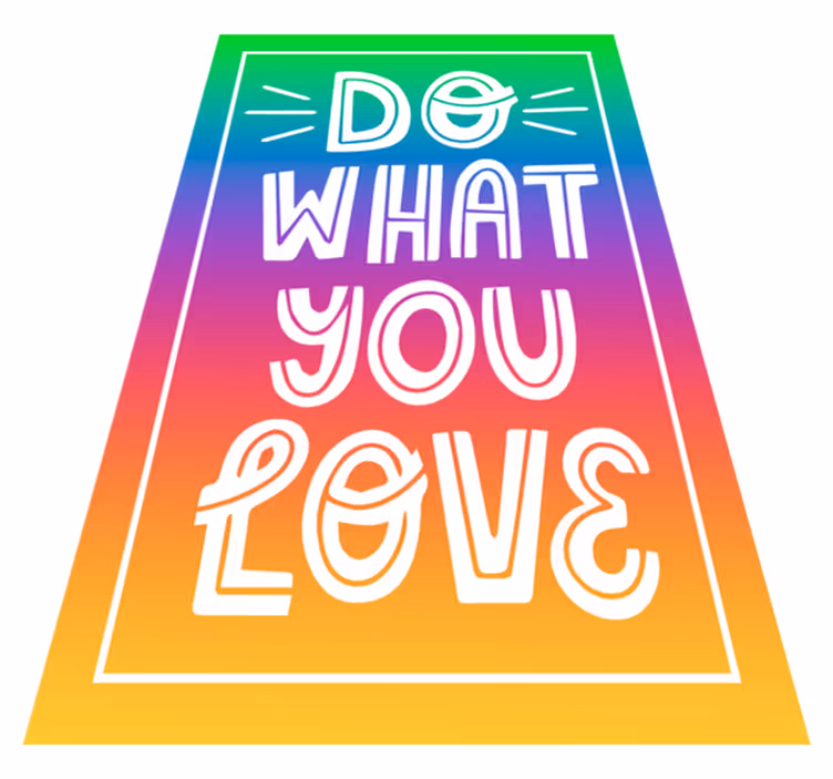 Vinyl tapijt zinnen en teksten regenboogkleuren met tekst - TenStickers