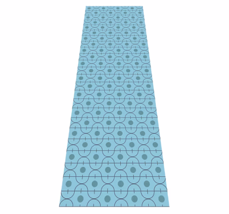 Vinyl tapijt met textuur blauw geometrisch japans patroon - TenStickers