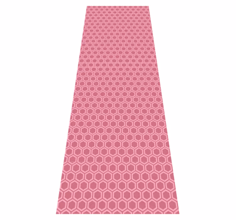 Vinyl tapijt met textuur roze geometrisch hexagon patroon - TenStickers