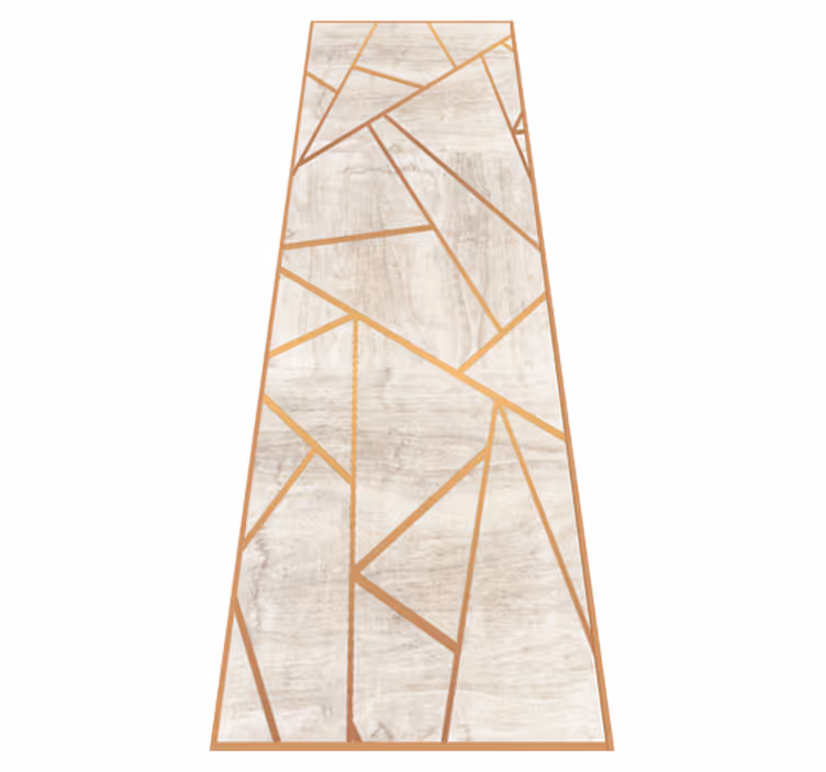 Vinyl tapijt met textuur walnoot hout geometrisch patroon - TenStickers