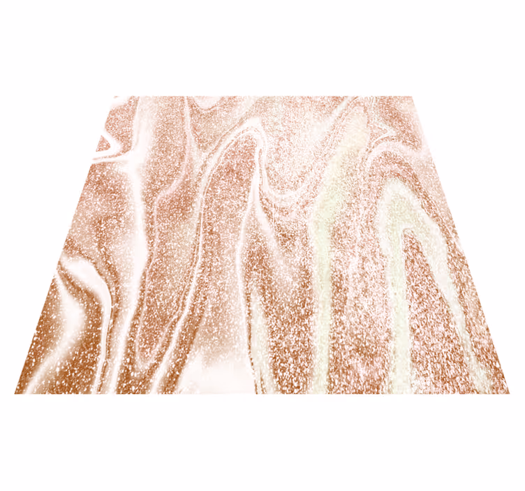 Vinyl tapijt met textuur roze en gouden marmer effect - TenStickers
