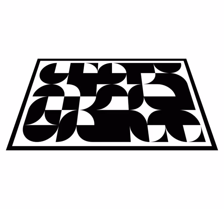 Vinyl tapijt geometrisch zwart cirkel kunstpatroon - TenStickers