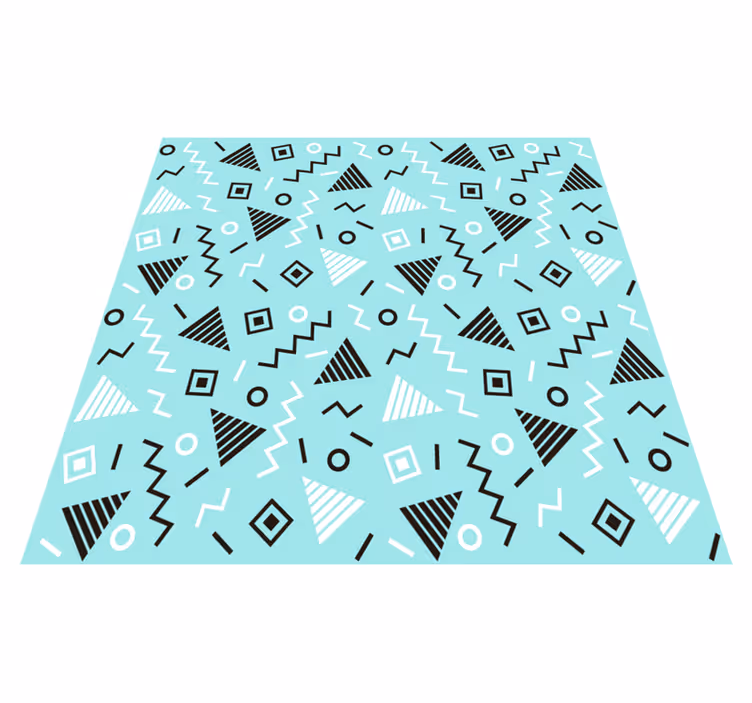 Vinyl tapijt geometrisch jaren 80 memphis patroon - TenStickers