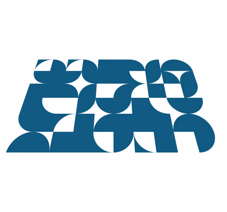 Vinyl tapijt geometrisch blauw cirkel patroon - TenStickers