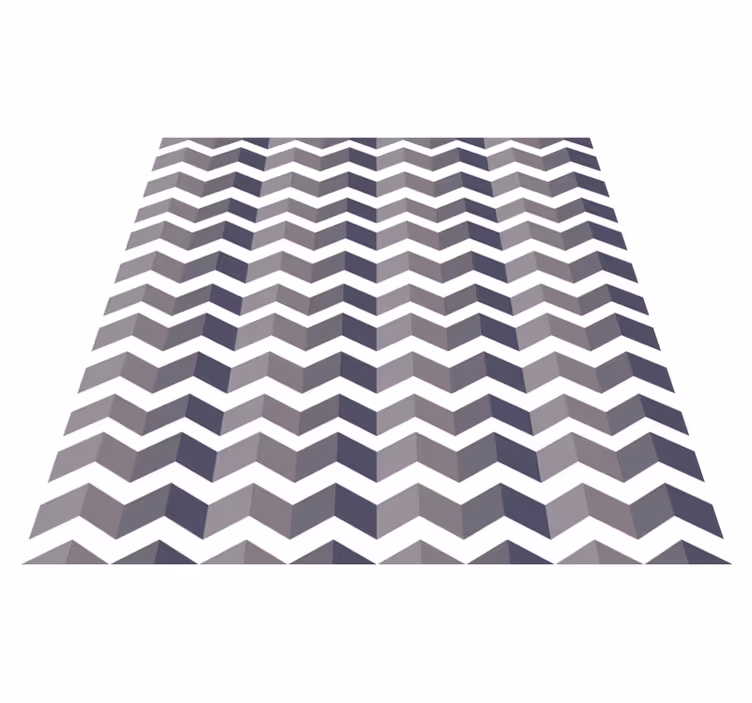 Vinyl tapijt geometrisch zwart-wit zigzag patroon - TenStickers