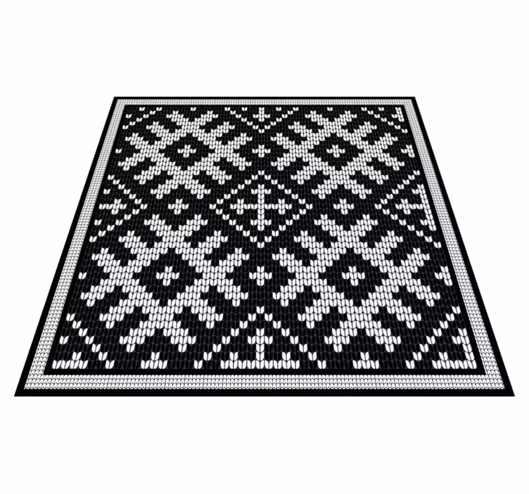 Vinyl tapijt geometrisch viking geketende vierkanten patroon - TenStickers