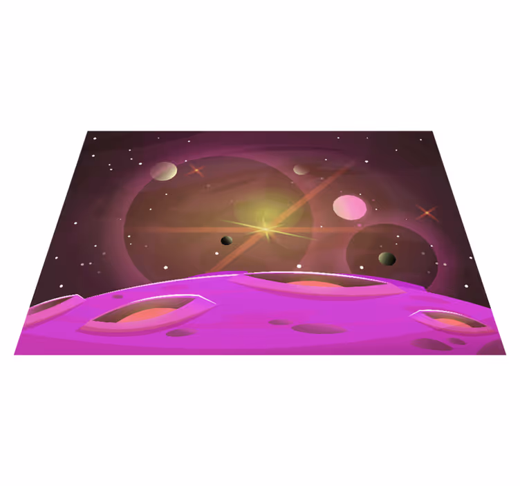 Vinyl tapijt kind futuristische ruimtezicht - TenStickers