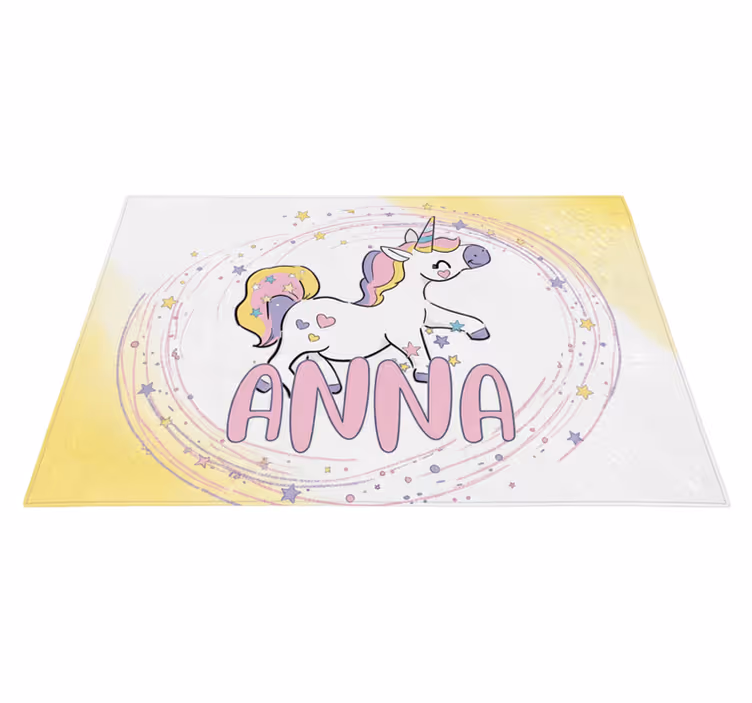 Vinyl tapijt kind met magisch eenhoorn ontwerp - TenStickers