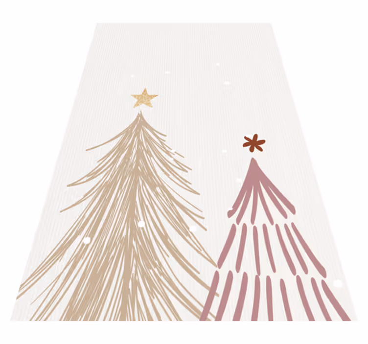 Vinyl tapijt kerstmis minimalistische kerstboom - TenStickers