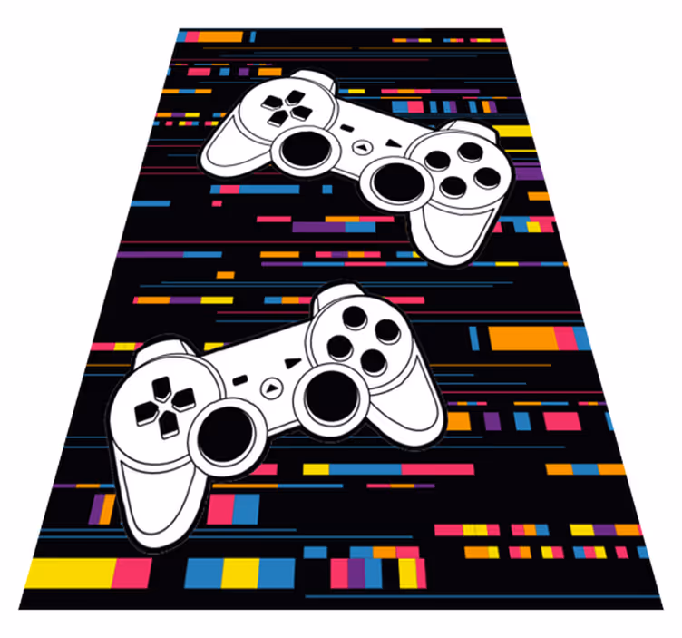 Vinyl tapijt spel multicolor afstandsbediening - TenStickers