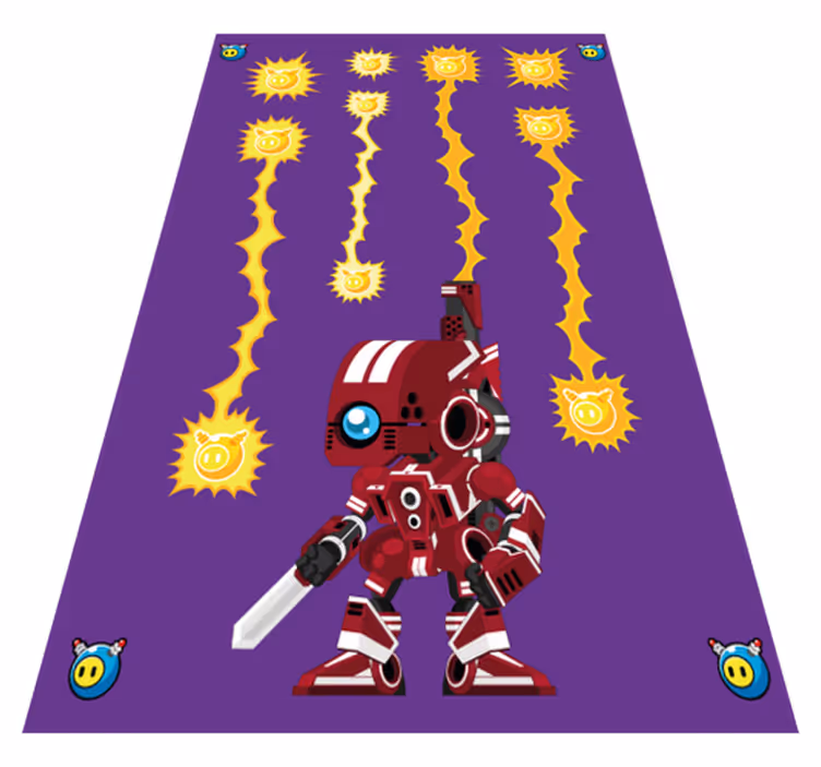 Vinyl tapijt spel robot omhoog schietend - TenStickers