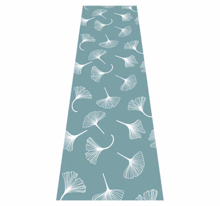 Vinyl tapijt woonkamer lichtblauw ginkgo bladeren patroon - TenStickers