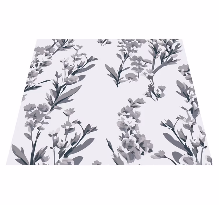 Vinyl tapijt grijs met bloemendessin - TenStickers