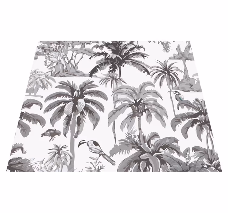 Vinyl tapijt grijs palm bomen - TenStickers