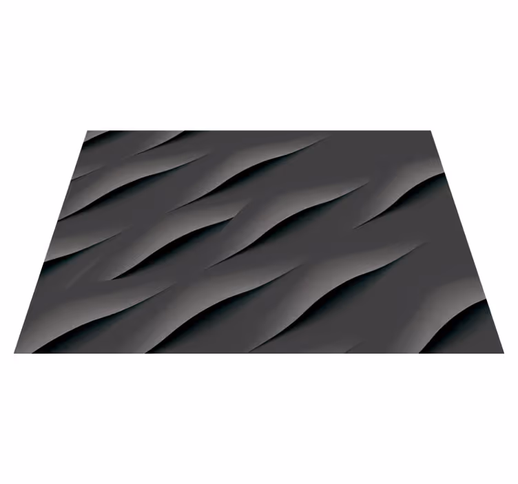 Vinyl tapijt grijs abstracte grijze golfpatronen - TenStickers