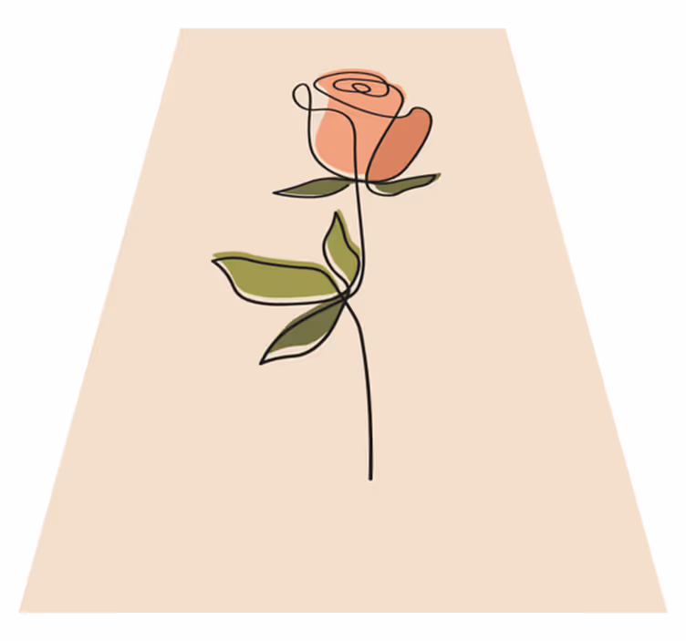 Vinyl tapijt beige met doorlopende bloemenlijn - TenStickers