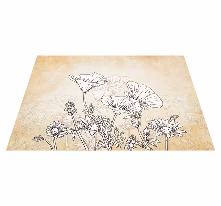 Vinyl tapijt beige vintage weide - TenStickers