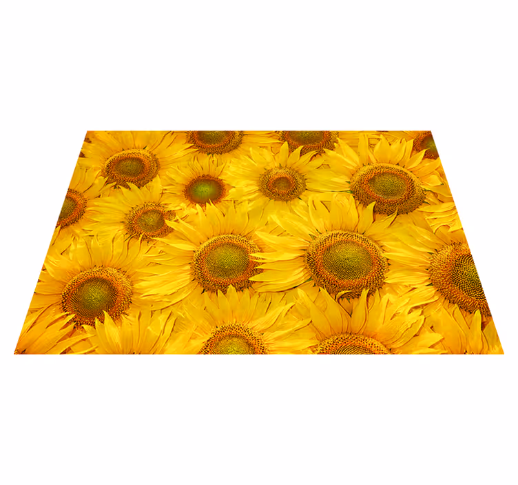 Vinyl tapijt geel zonnebloemen - TenStickers