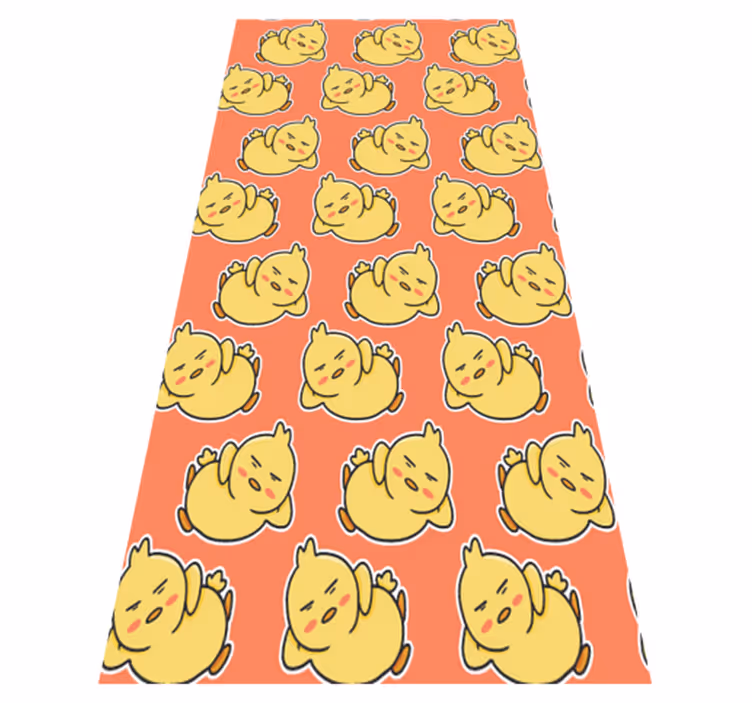 Vinyl tapijt geel schattig kuiken patroon 6 - TenStickers