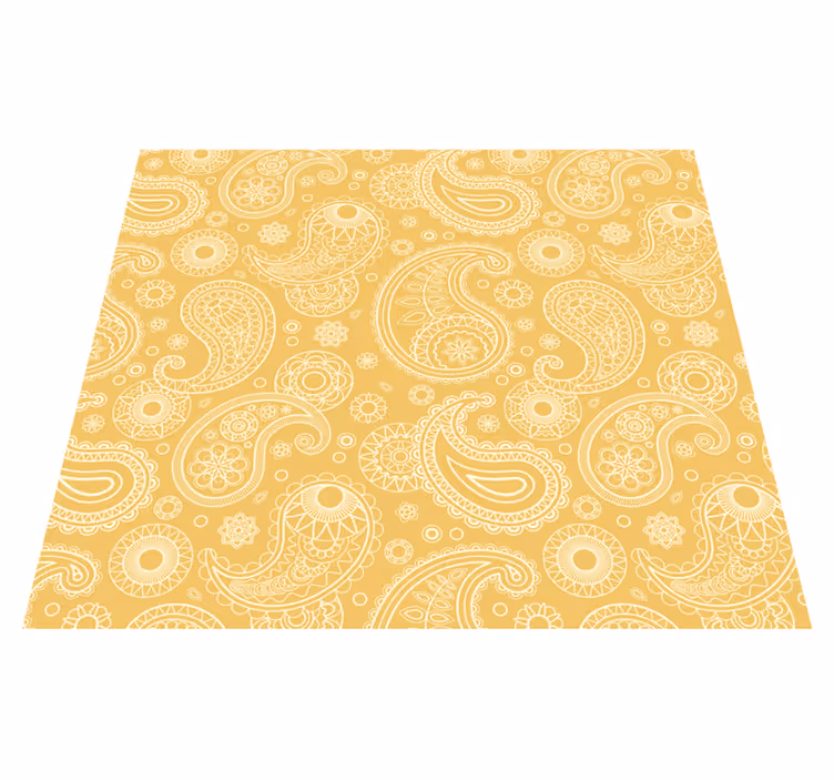 Vinyl tapijt geel arabic paisley - TenStickers
