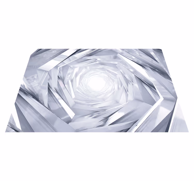 Vinyl tapijt wit abstract geometrische tunnel - TenStickers