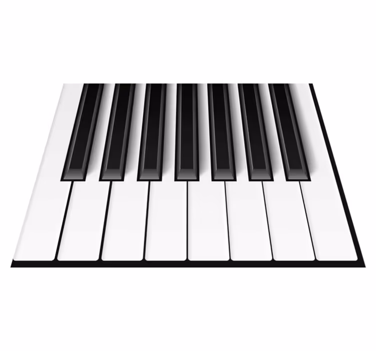 Vinyl tapijt wit met pianotoetsen design - TenStickers