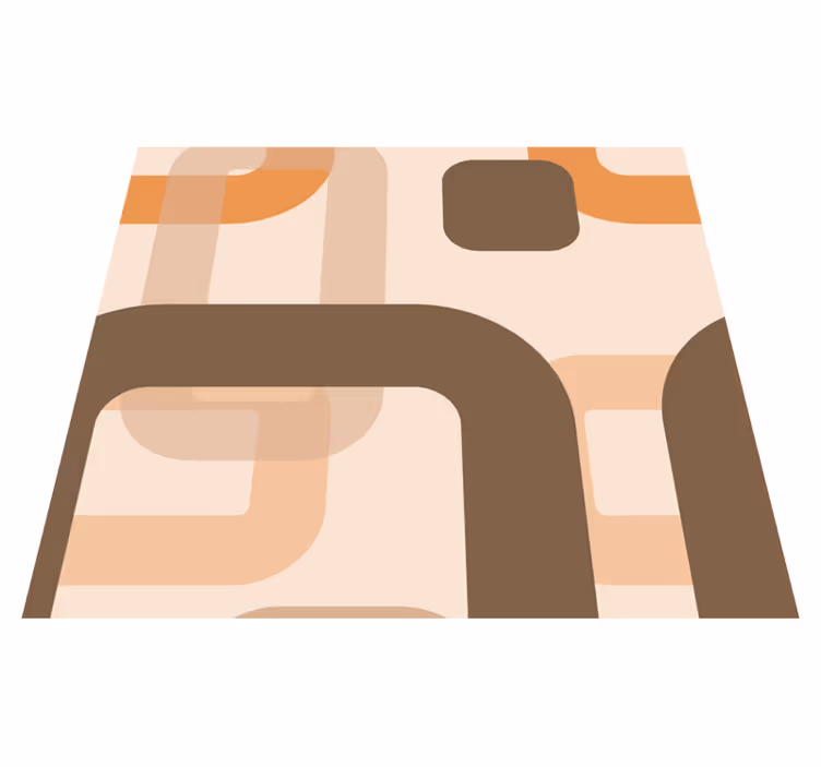 Vinyl tapijt bruin 70s retro patroon - TenStickers