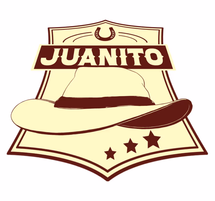 Vinyl tapijt bruin cowboyhoed met naam nevera - TenStickers