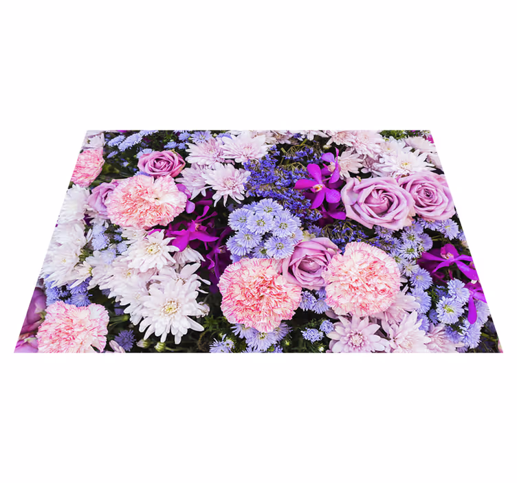 Vinyl tapijt paars met bloemen fotobehang - TenStickers