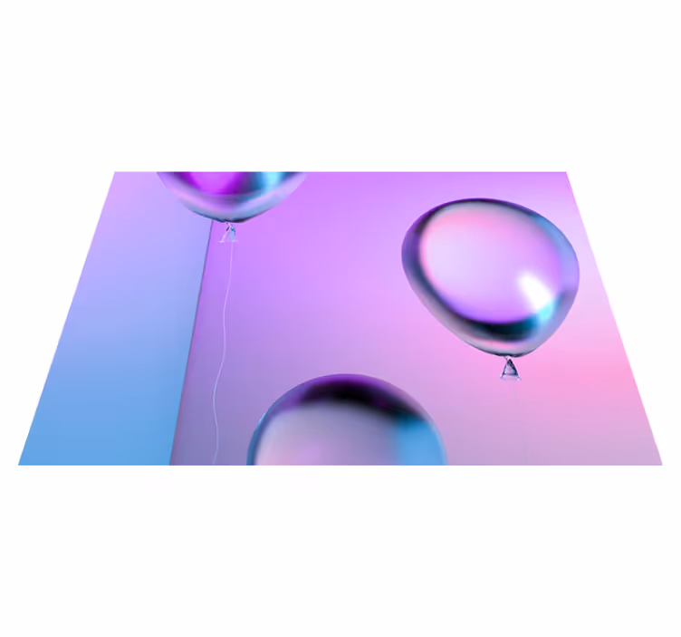 Vinyl tapijt paars met gradient ballonnenarrangement - TenStickers
